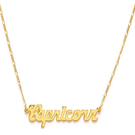 Zodiac Script Necklaces | Capricorn
