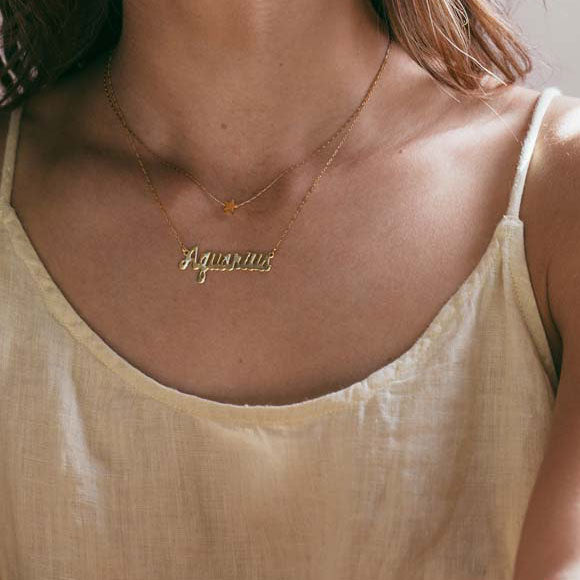 Zodiac Script Necklaces | Leo