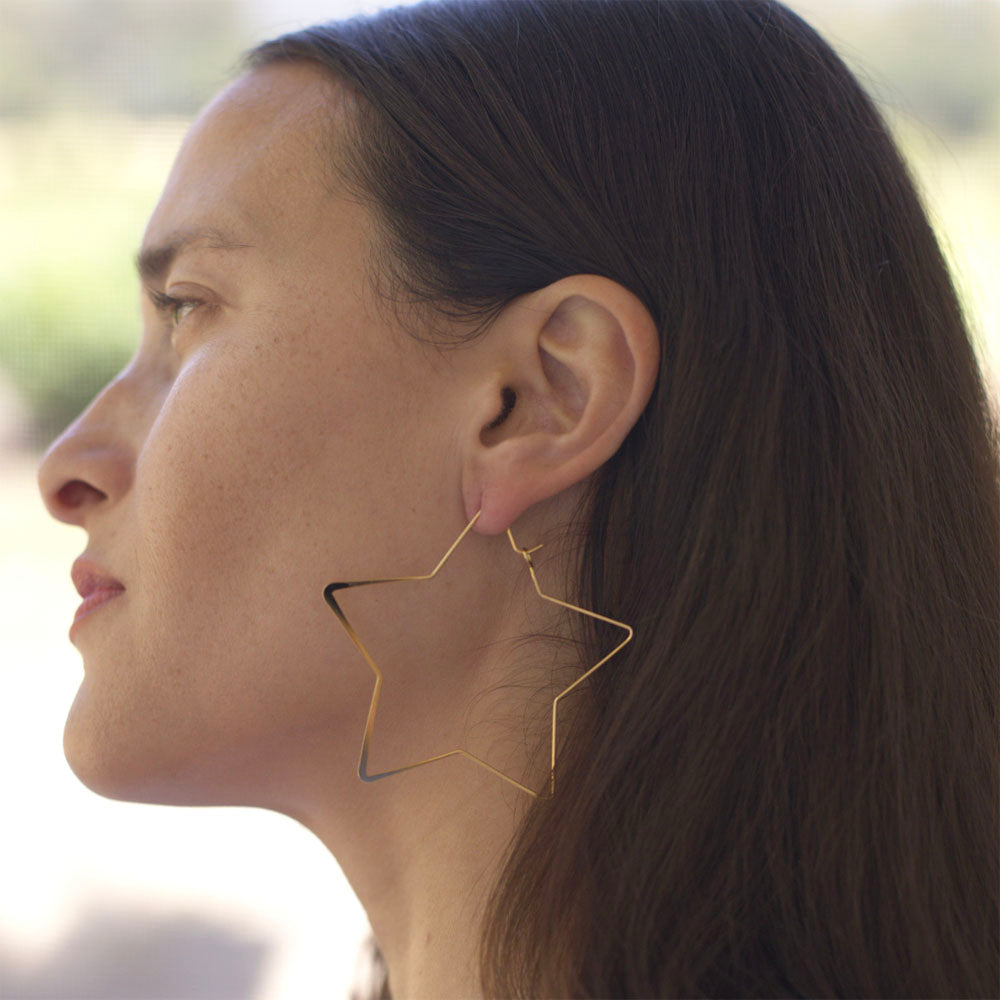 Giant Star Hoop Earrings