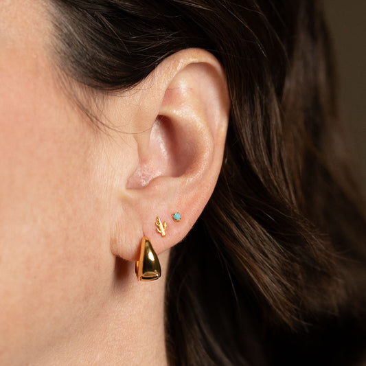 Saguaro Cactus + Turquoise Stud Earring set