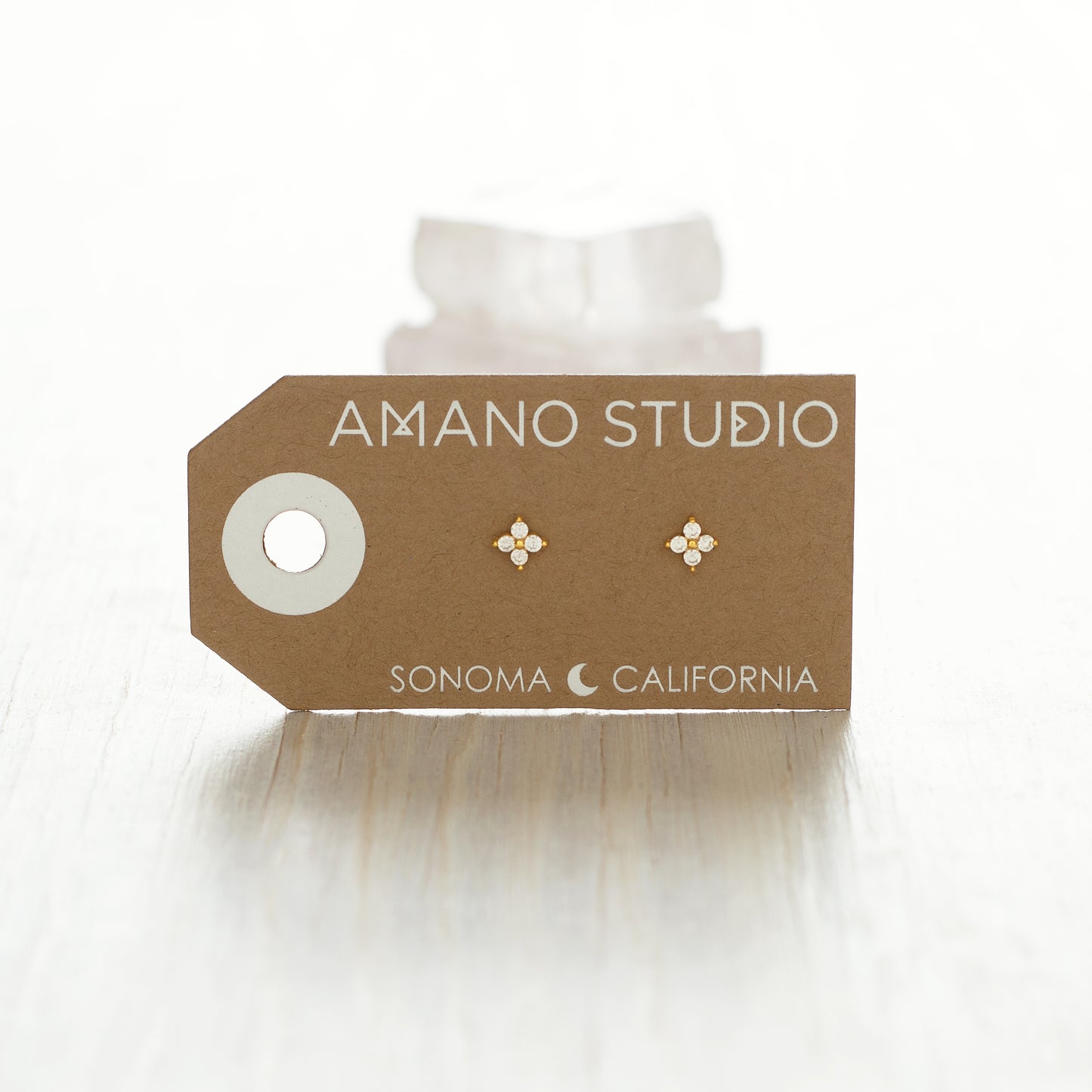 Tiny Crystal Flower Stud Earrings