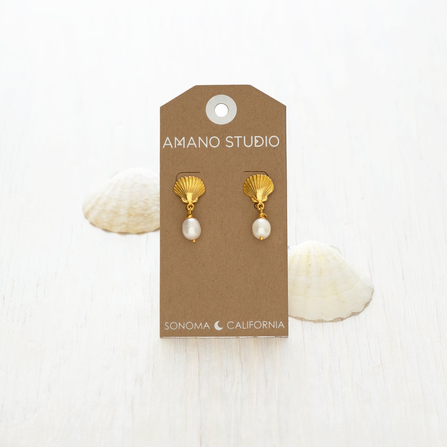 Shell + Pearl Drop Earrings