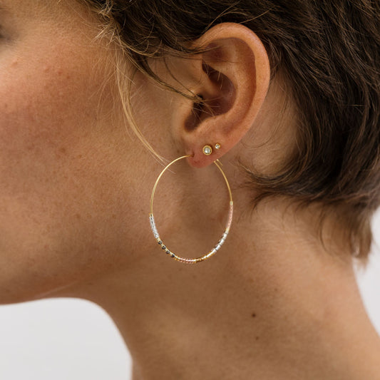 Miyuki Seed Bead Hoops | Champagne