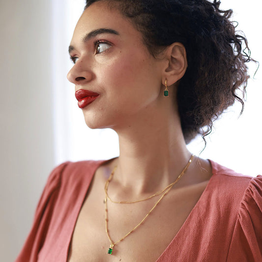 Emerald Vintage Stone Necklace
