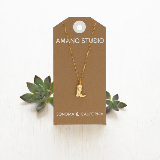 Cowboy Boot Charm Necklace