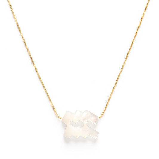 Mother of Pearl Zodiac Necklace | Aquarius