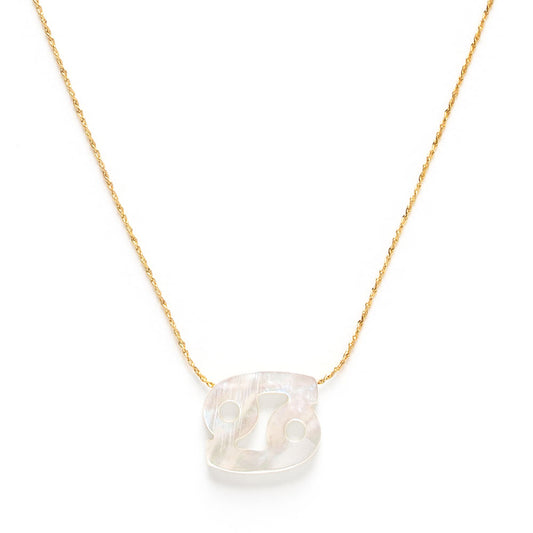 Mother of Pearl Zodiac Necklace | Cancer