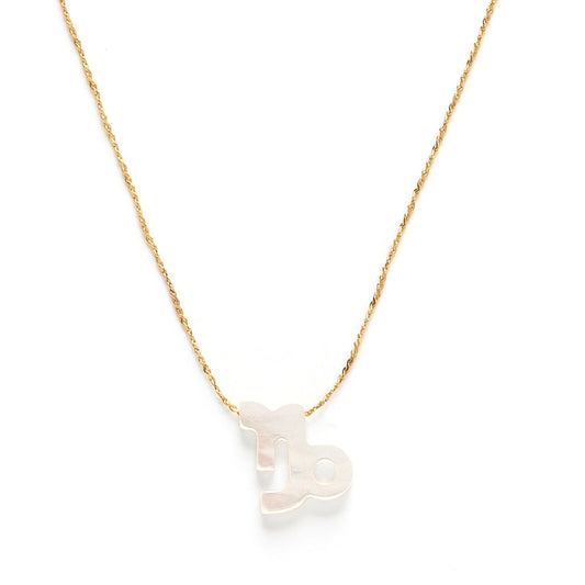 Mother of Pearl Zodiac Necklace | Capricorn