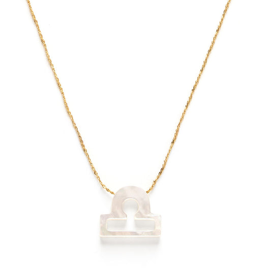Mother of Pearl Zodiac Necklace | Libra
