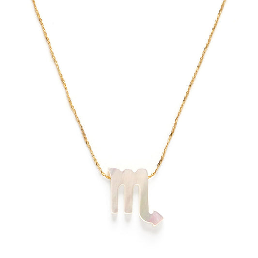 Mother of Pearl Zodiac Necklace | Scorpio
