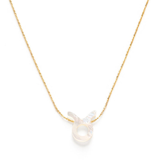 Mother of Pearl Zodiac Necklace | Taurus