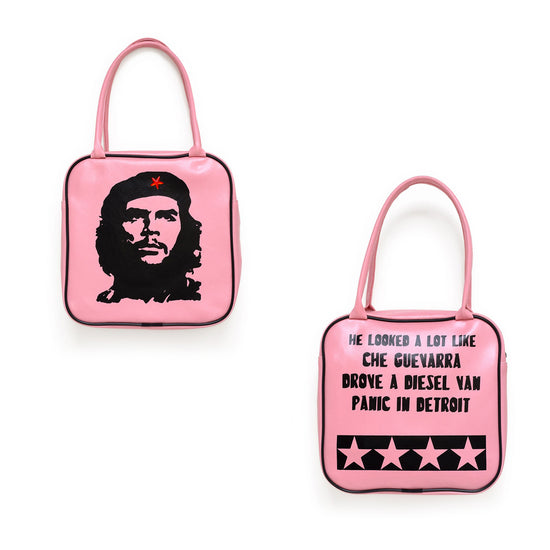 Pink handbag with graphic of Che Guevara