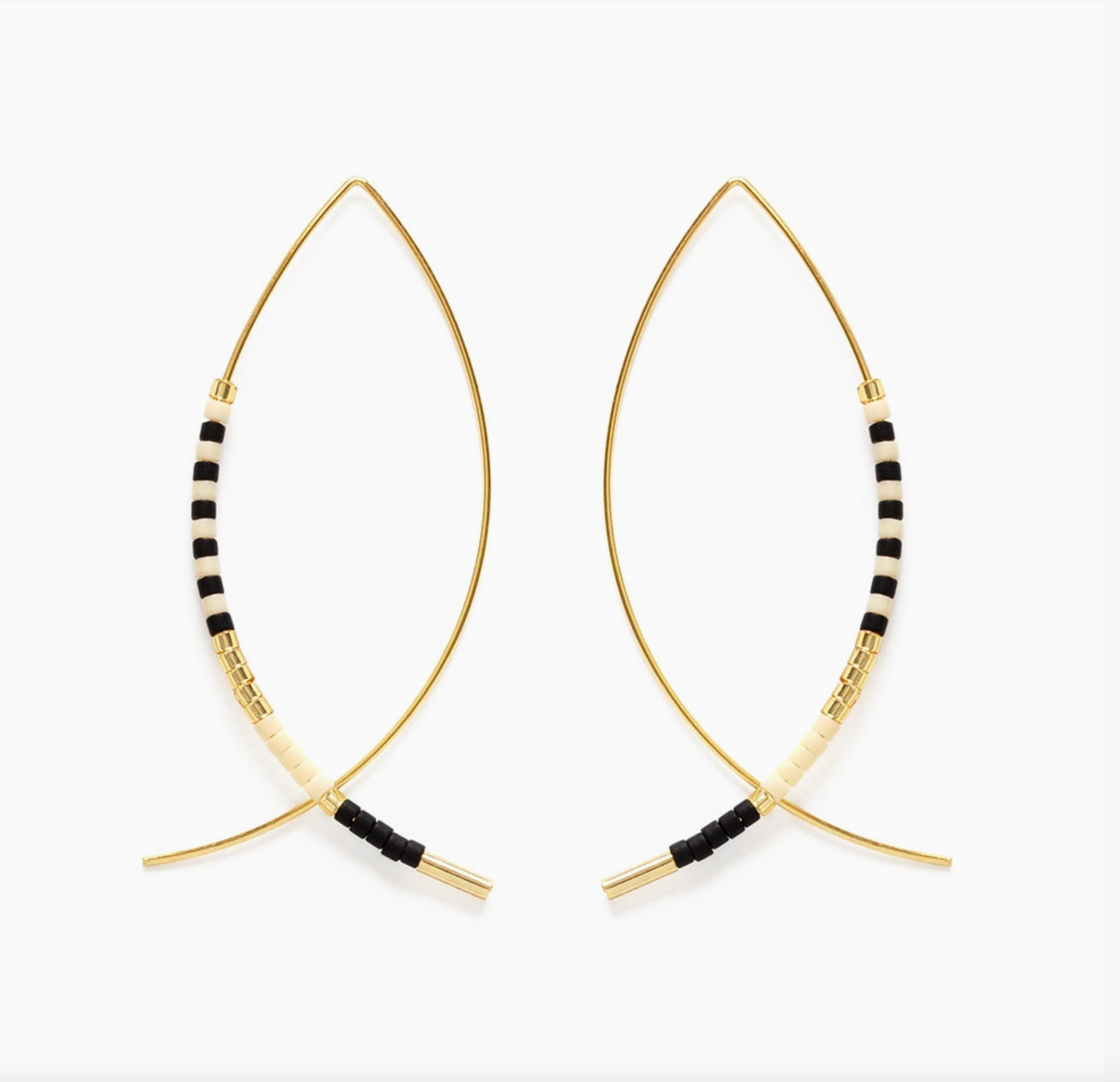 Japanese Marquise Threaders | Black and Bone