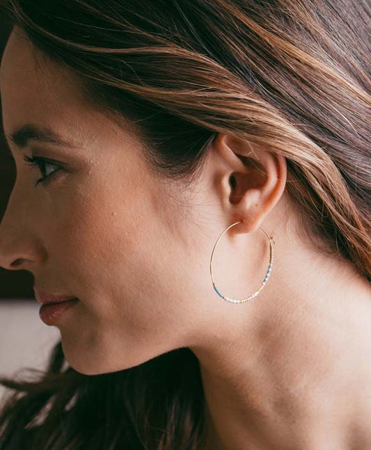 Miyuki Japanese Seed Bead Hoops | Sky