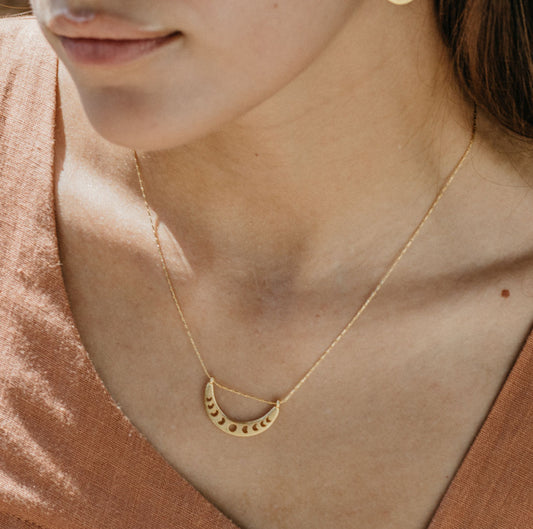 Small Phases of the Moon Necklace