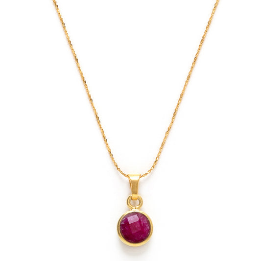 July Birthstone Necklace | Ruby