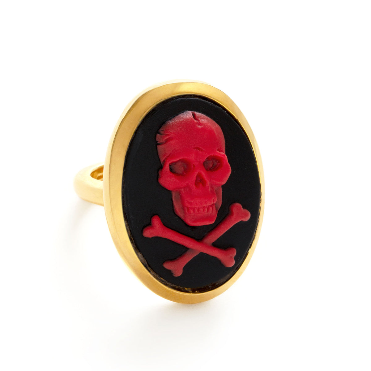 Skull and Crossbones Cameo Ring