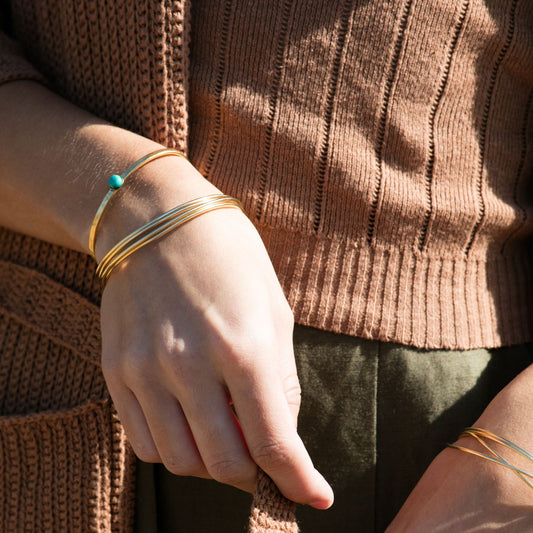 Turquoise Hammered Cuff Bracelet