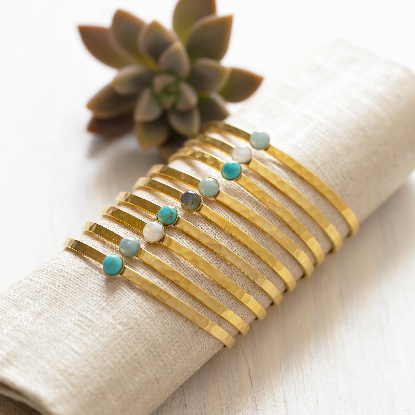 Turquoise Hammered Cuff Bracelet