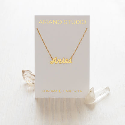 Zodiac Script Necklaces