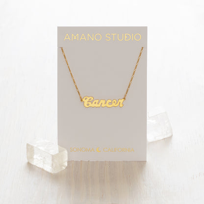 Zodiac Script Necklaces