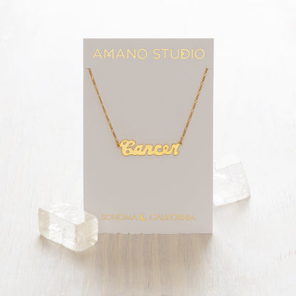 Zodiac Script Necklaces | Cancer