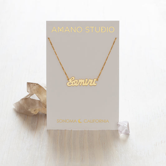 Zodiac Script Necklaces | Gemini