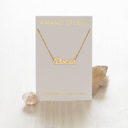 Zodiac Script Necklaces