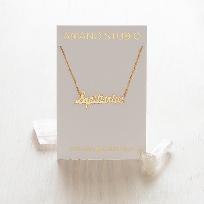 Zodiac Script Necklaces