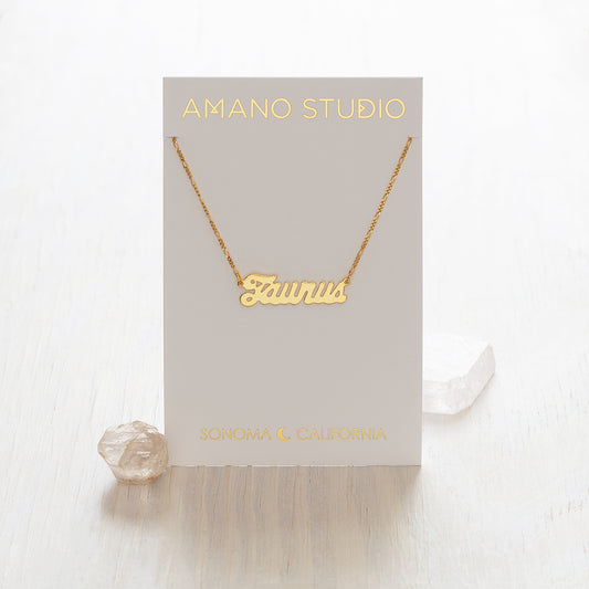 Zodiac Script Necklaces | Taurus