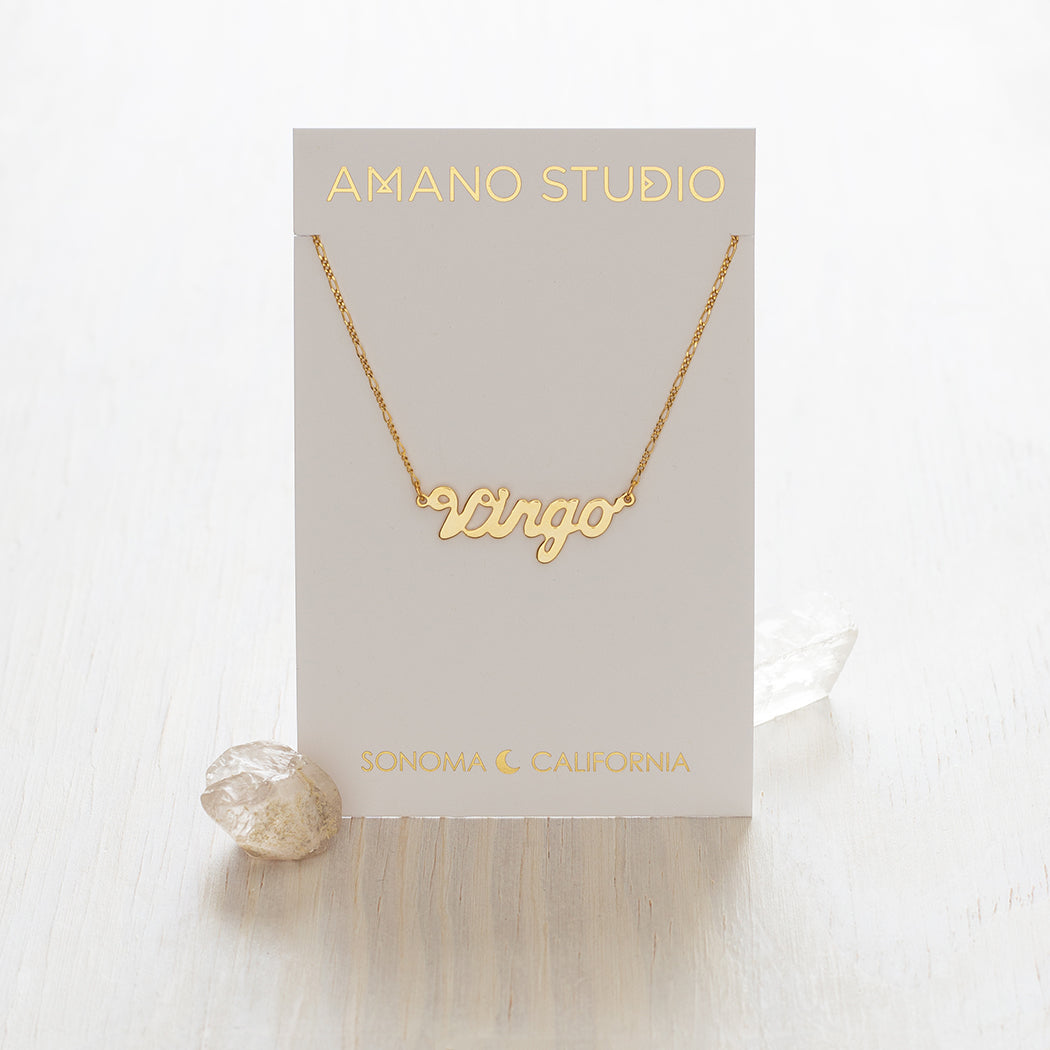 Zodiac Script Necklaces | Virgo