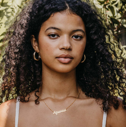 Zodiac Script Necklaces