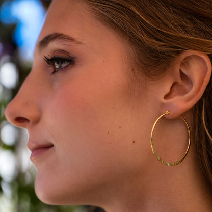 1.5" Hammered Hoop Earrings