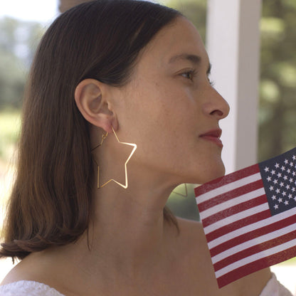 Giant Star Hoop Earrings