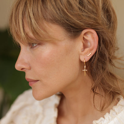 Crystal Bar Stud Earrings