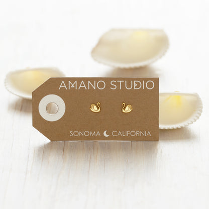 Swan Stud Earrings