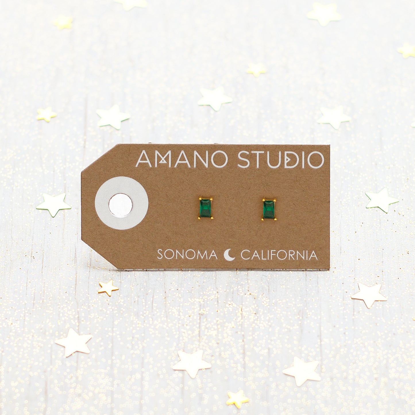 Emerald Green Stud Earrings