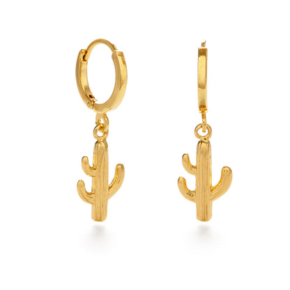 Saguaro Cactus Huggie Hoops