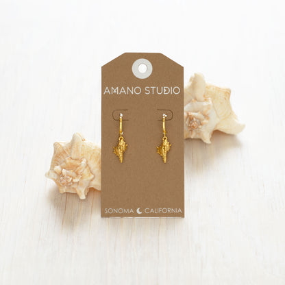 Conch Shell Huggie Hoops