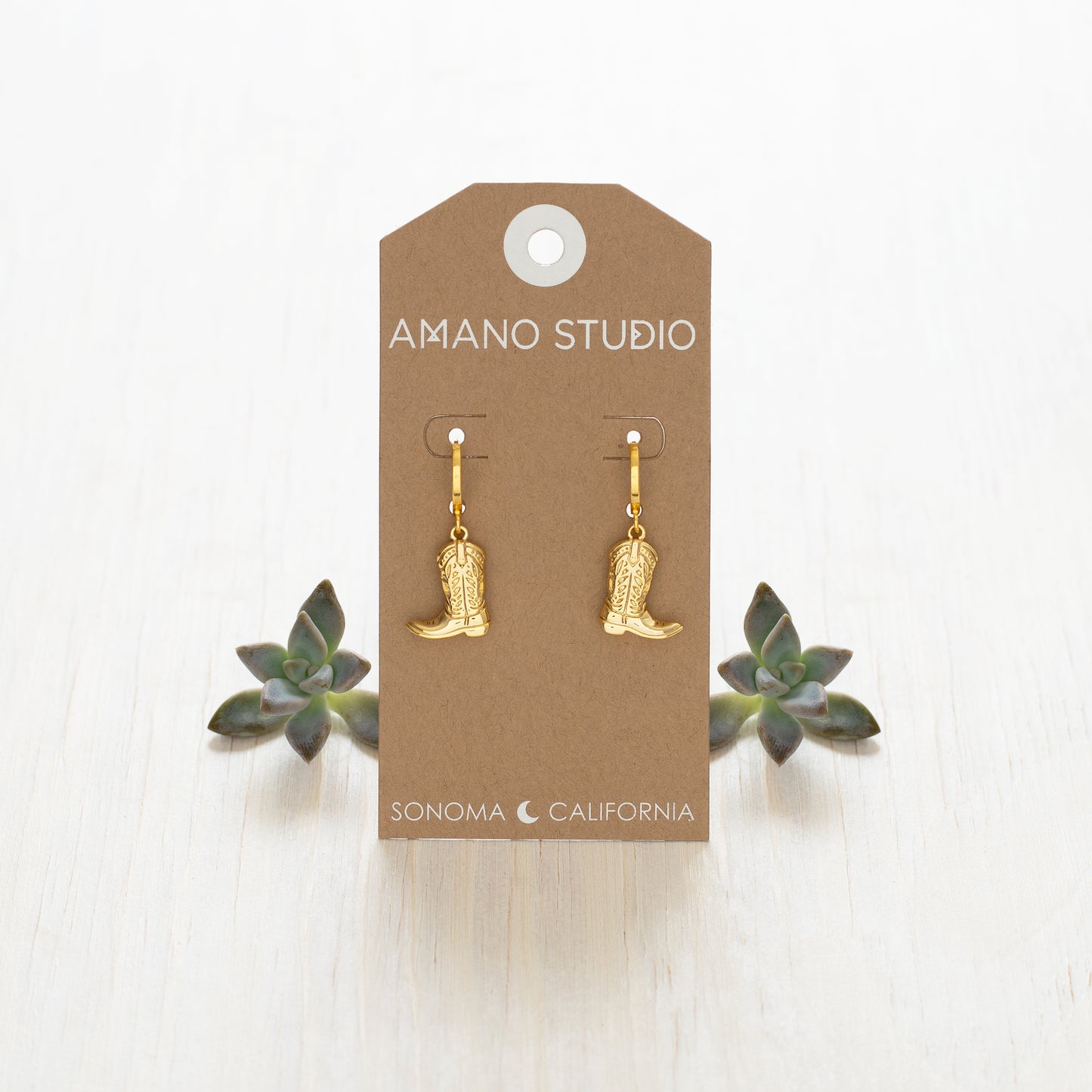 Cowboy Boot Huggie Hoops