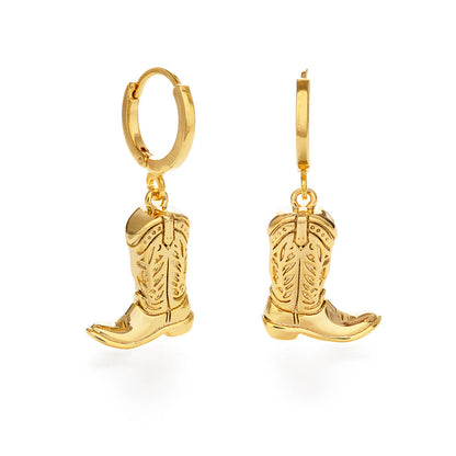 Cowboy Boot Huggie Hoops
