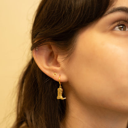 Cowboy Boot Huggie Hoops