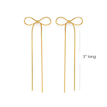 Long Bow Stud Earrings