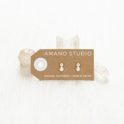 Pearl + Crystal Stud Earrings