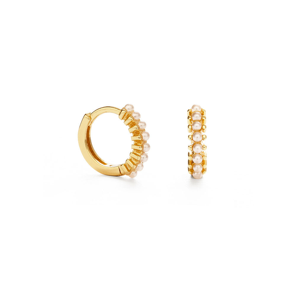 10mm Pearl Huggie Hoops