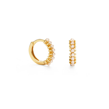 10mm Pearl Huggie Hoops