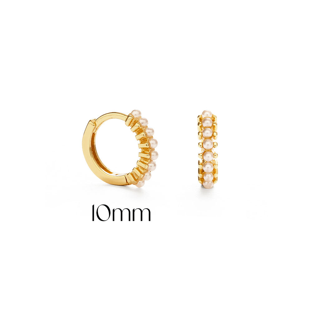 10mm Pearl Huggie Hoops