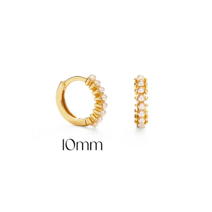 10mm Pearl Huggie Hoops