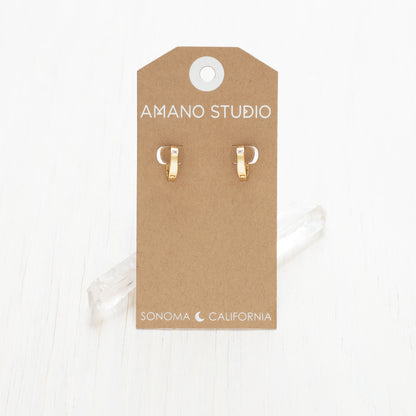 Single Crystal Huggie Hoop Earrings