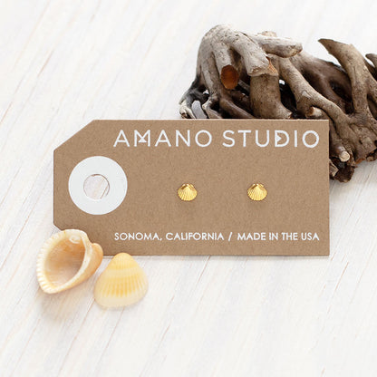 Seashell and Pearl Stud Earring Combo